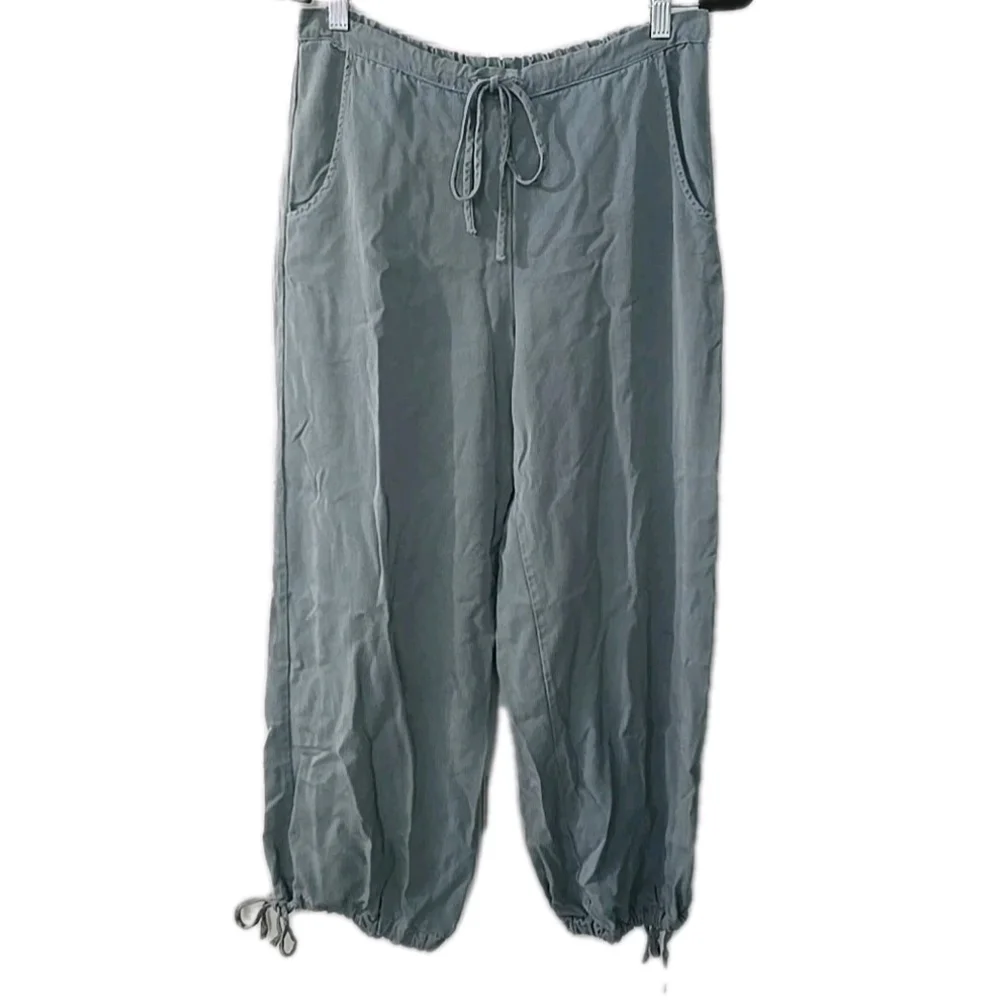 Bryn Walker Pants Womens Size‎ Small Green Blue Elastic Waist Casual Made USA